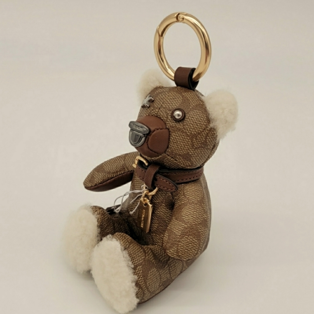 NWT Coach Teddy Bear Shearling Charm - Picture 5 of 8